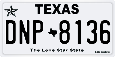 TX license plate DNP8136