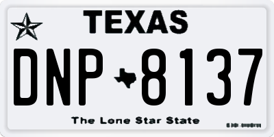 TX license plate DNP8137