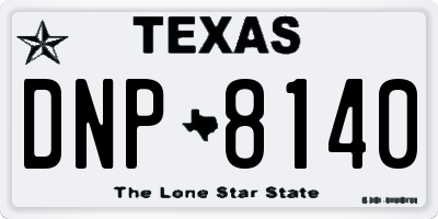 TX license plate DNP8140