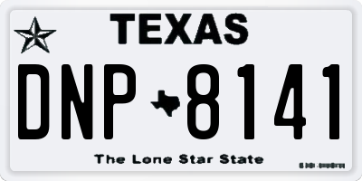 TX license plate DNP8141
