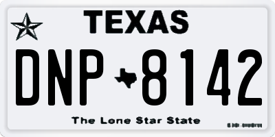 TX license plate DNP8142