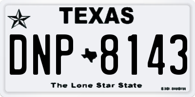 TX license plate DNP8143