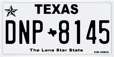 TX license plate DNP8145