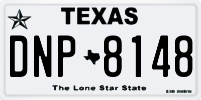 TX license plate DNP8148