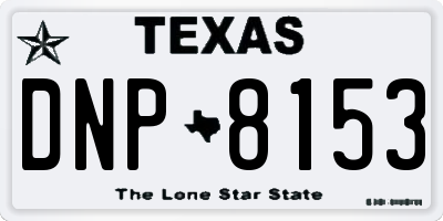 TX license plate DNP8153
