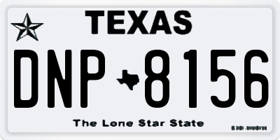 TX license plate DNP8156