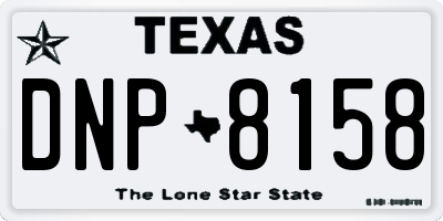 TX license plate DNP8158