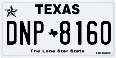 TX license plate DNP8160