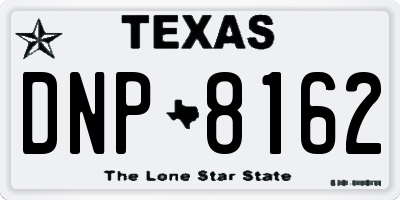 TX license plate DNP8162