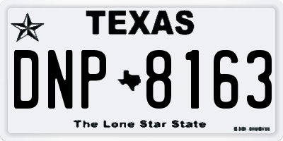 TX license plate DNP8163