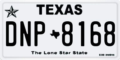 TX license plate DNP8168