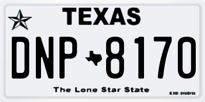 TX license plate DNP8170