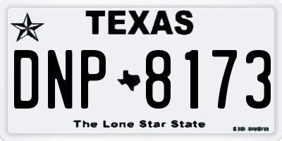 TX license plate DNP8173