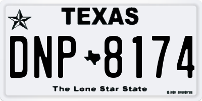 TX license plate DNP8174