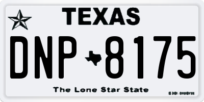 TX license plate DNP8175
