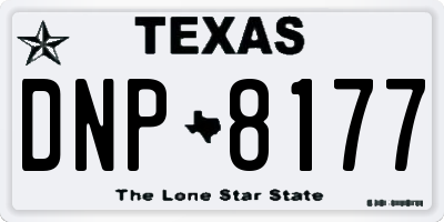 TX license plate DNP8177