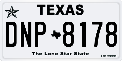TX license plate DNP8178