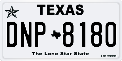 TX license plate DNP8180