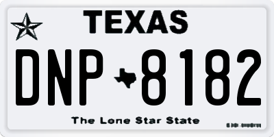 TX license plate DNP8182