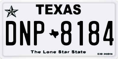 TX license plate DNP8184