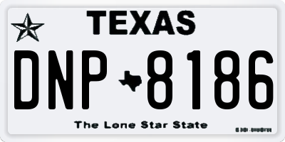 TX license plate DNP8186