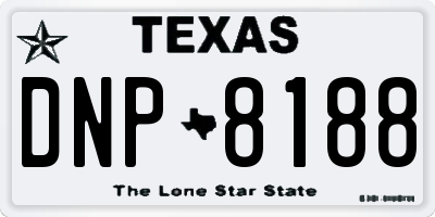 TX license plate DNP8188