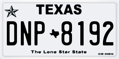 TX license plate DNP8192
