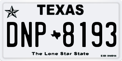 TX license plate DNP8193