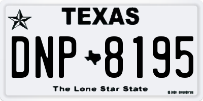 TX license plate DNP8195