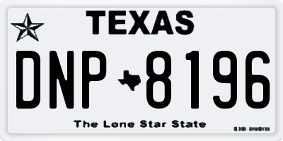TX license plate DNP8196