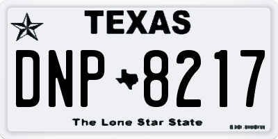 TX license plate DNP8217