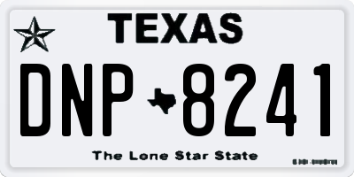 TX license plate DNP8241