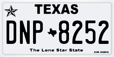 TX license plate DNP8252