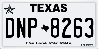 TX license plate DNP8263