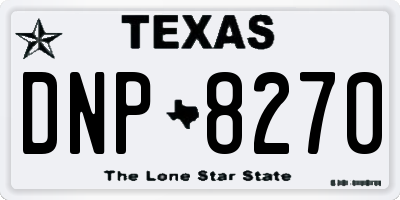 TX license plate DNP8270