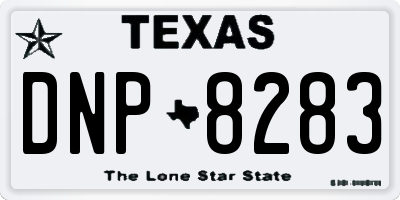 TX license plate DNP8283