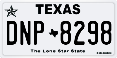 TX license plate DNP8298