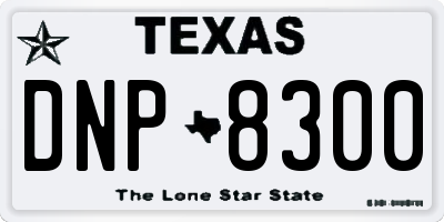 TX license plate DNP8300