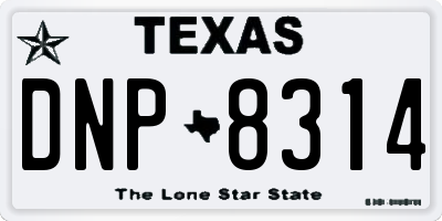 TX license plate DNP8314