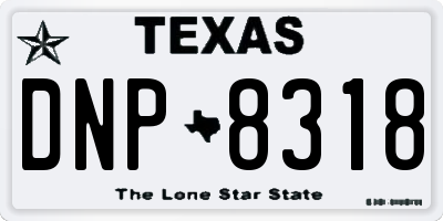 TX license plate DNP8318