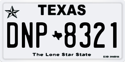 TX license plate DNP8321