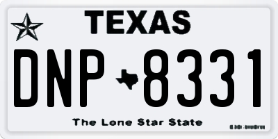 TX license plate DNP8331