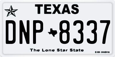TX license plate DNP8337