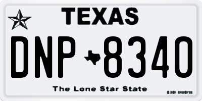TX license plate DNP8340