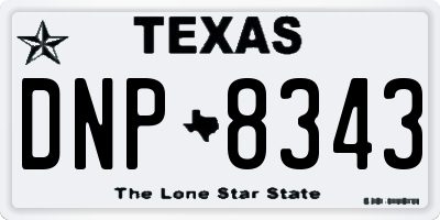 TX license plate DNP8343