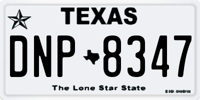 TX license plate DNP8347