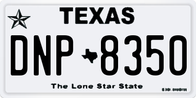 TX license plate DNP8350