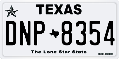 TX license plate DNP8354