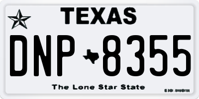 TX license plate DNP8355