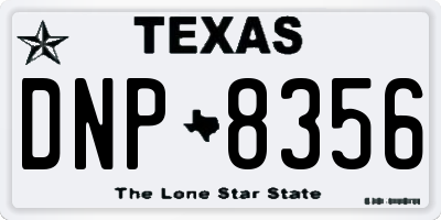 TX license plate DNP8356